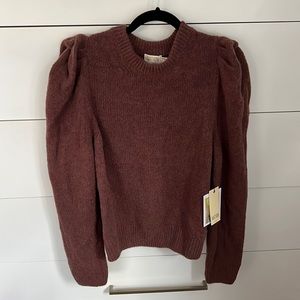 Nation LTD puff sleeve crew neck sweater - size small